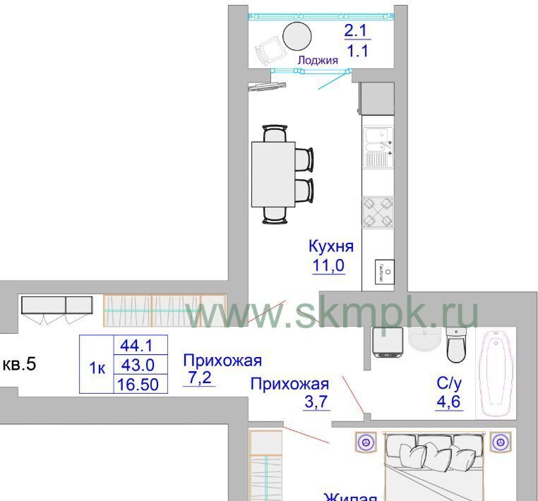 квартира г Калининград р-н Московский ул Печатная фото 1