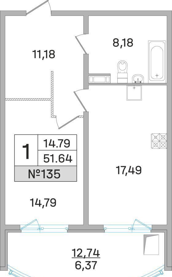 квартира г Королев ул Калинина 11 Дом‐Мегалит в Королёве фото 1