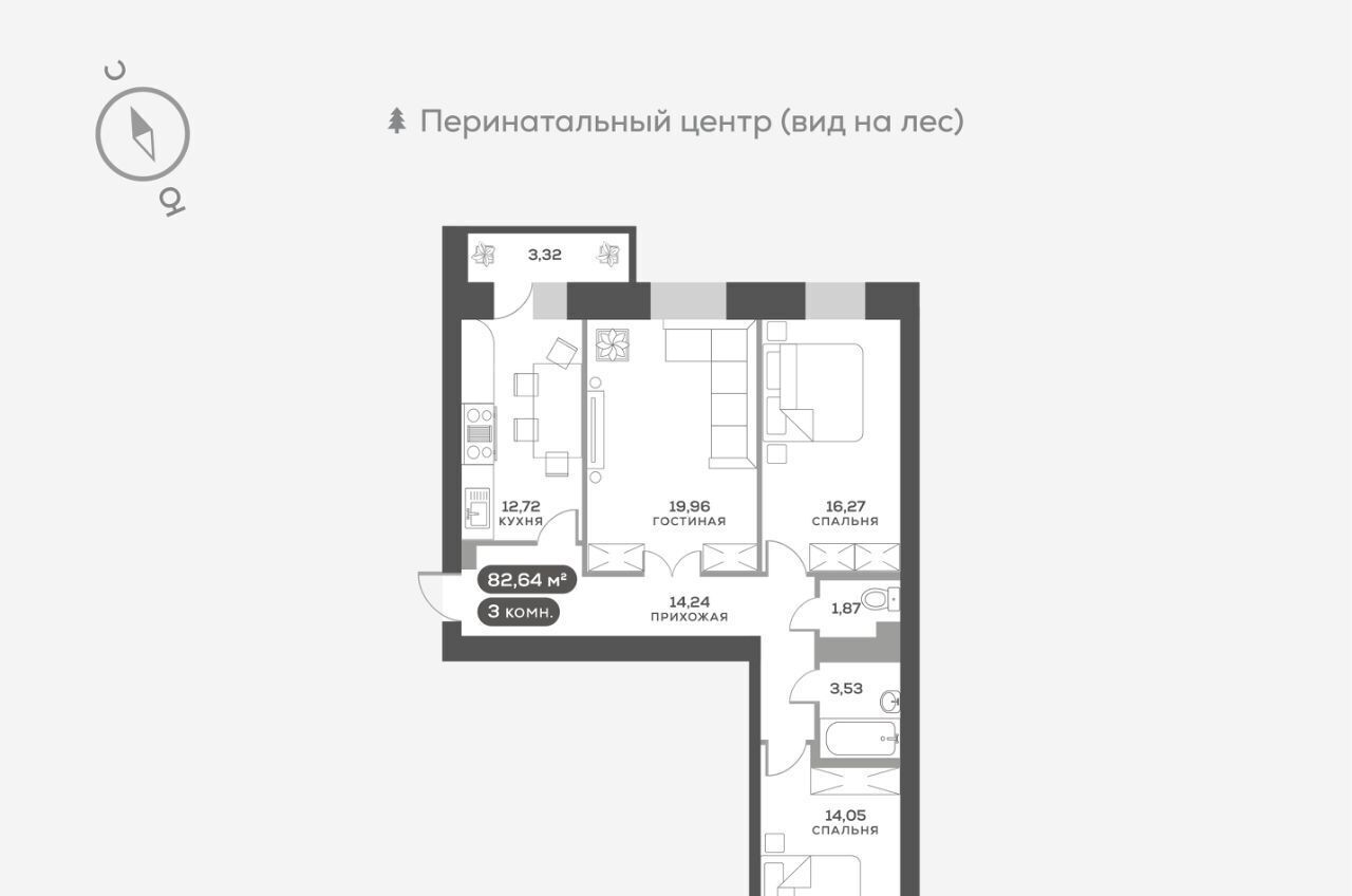 квартира г Красноярск р-н Октябрьский ул Академгородок 74 фото 3