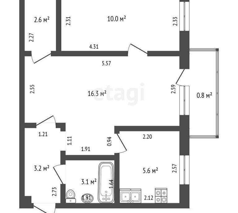 квартира г Стерлитамак ул Худайбердина 192 фото 15