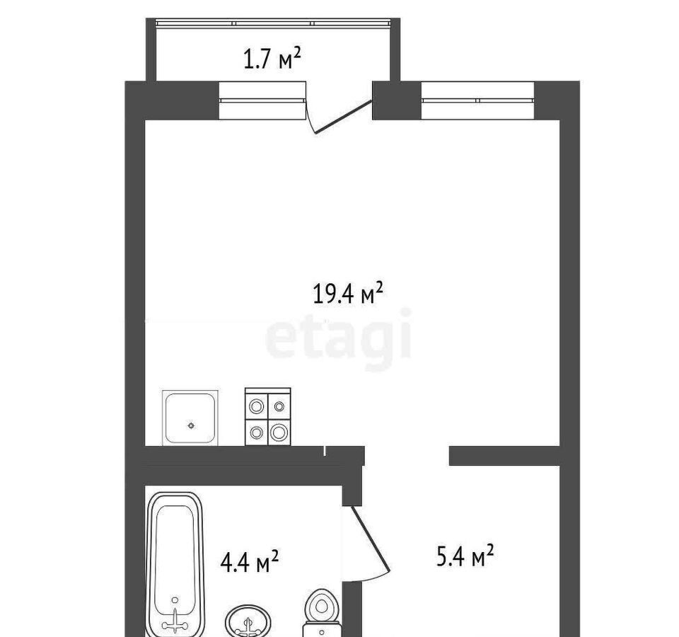 квартира г Тюмень р-н Центральный ул Газовиков 44 фото 22