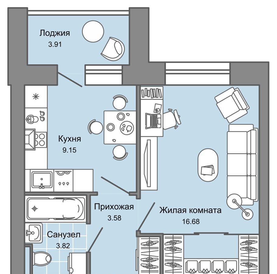 квартира г Киров р-н Ленинский ул Дмитрия Козулева 2 ЖК ZNAK корп. 4 фото 1