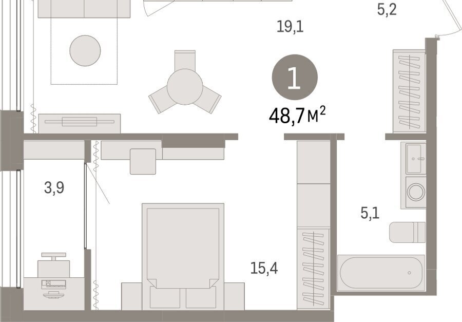 квартира г Тюмень ул Краснооктябрьская 4к/3 фото 1