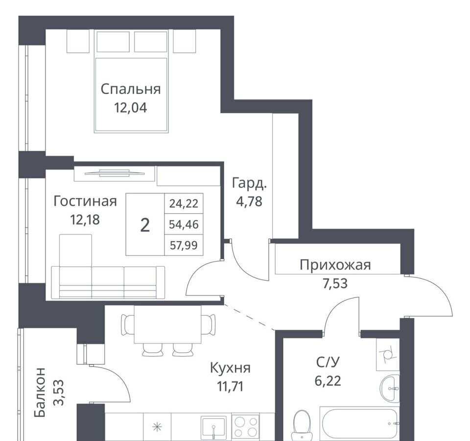 квартира г Новосибирск р-н Калининский ул Игарская 1 ЖК «Фора» Кулацкий фото 1