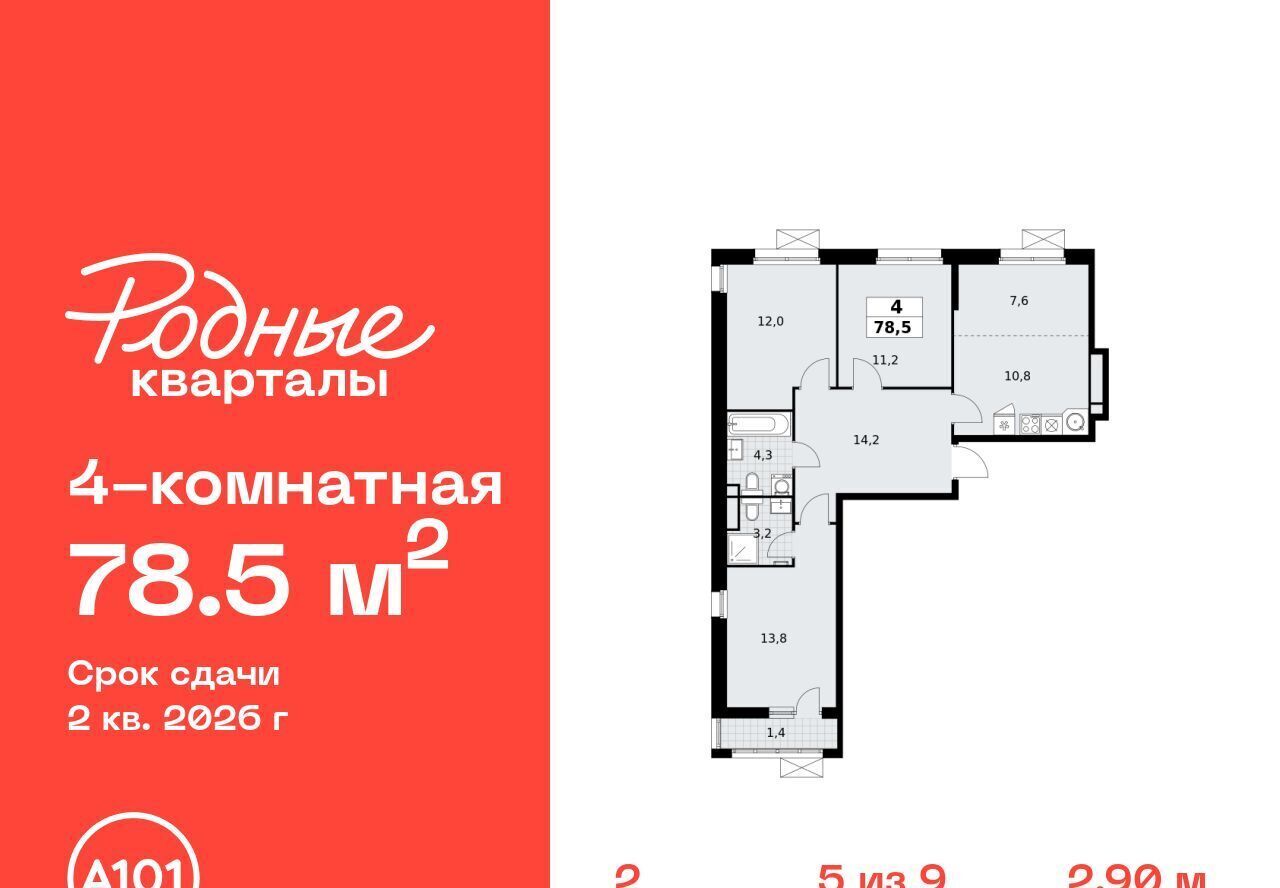 квартира г Щербинка ЖК «Родные кварталы» 2 Филатов Луг фото 1