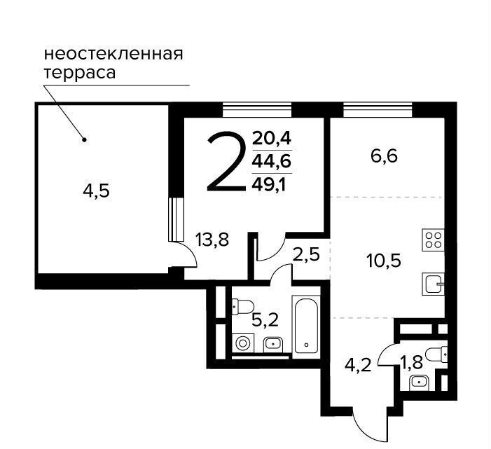 квартира г Щербинка квартал № 1 р-н Десёновское, № 61., корп. 6, п. Десеновское фото 1