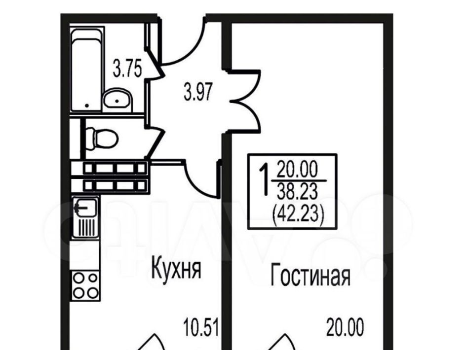 квартира г Домодедово мкр Востряково ул Ледовская 30 ЖК на ул. Ледовская Востряково фото 3