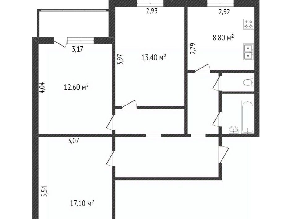 квартира р-н Яковлевский г Строитель ул 5 Августа 15 фото 16