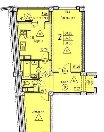 квартира г Пенза Пенза 3 ул Генерала Глазунова 11 р-н Октябрьский фото 2