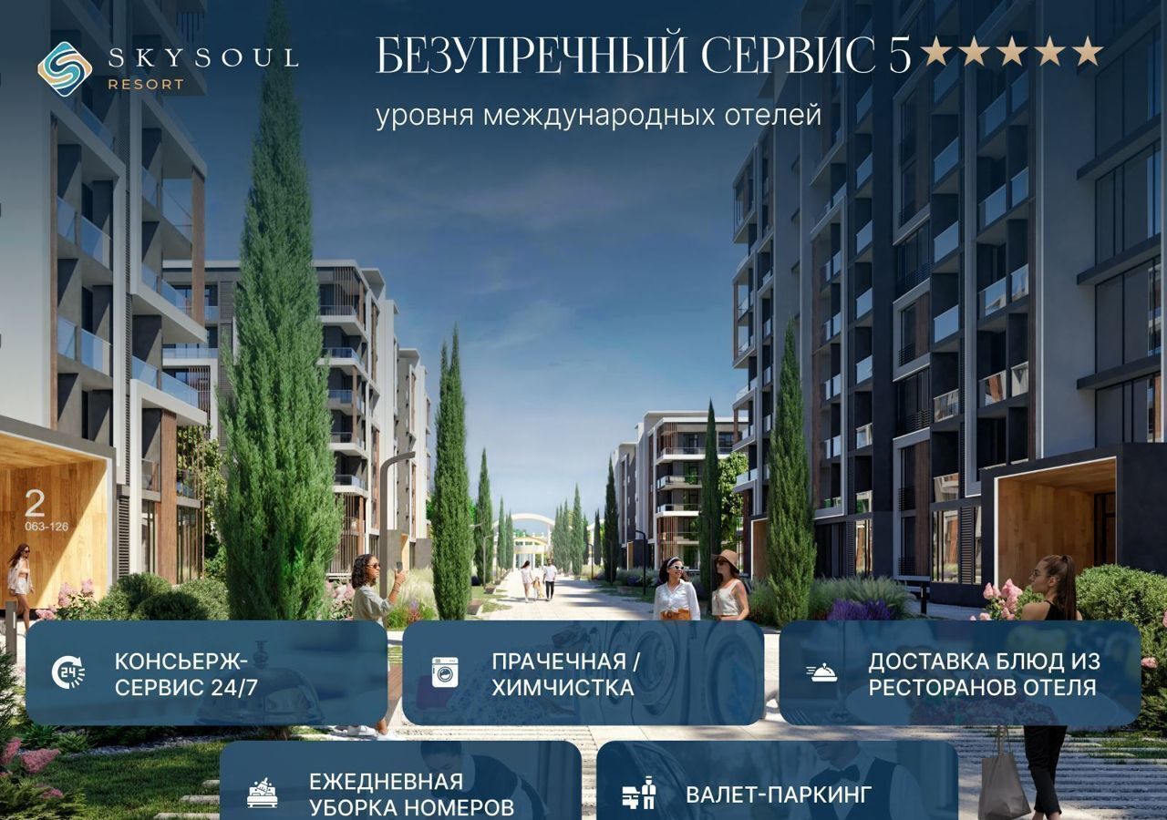 квартира г Феодосия пгт Коктебель апарт-комплекс SKYSOUL RESORT р-н автозаправки «Химсбытторг», стр. 8 фото 8