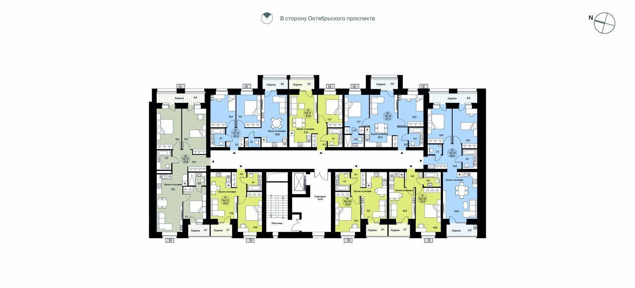 квартира г Сыктывкар пр-кт Октябрьский 4 блок-секция 3, д. 137 фото 18