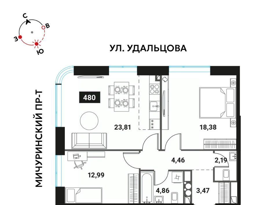 квартира г Москва метро Раменки ЖК «Инноватор» к Б фото 1