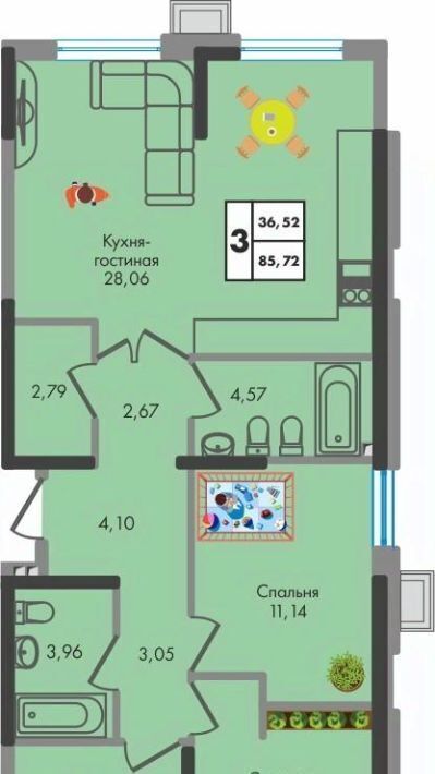 квартира г Краснодар р-н Прикубанский ул им. генерала Брусилова 1/2 5 лит фото 1