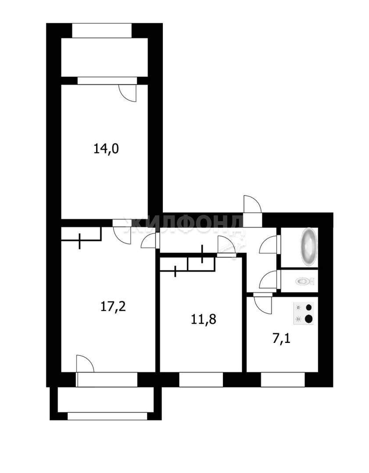 квартира г Новосибирск ул Зорге 185/1 Площадь Маркса фото 15