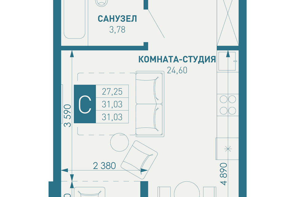 квартира г Краснодар п Березовый Краснодар городской округ, Жилой комплекс Иначе в Молодёжном фото 1