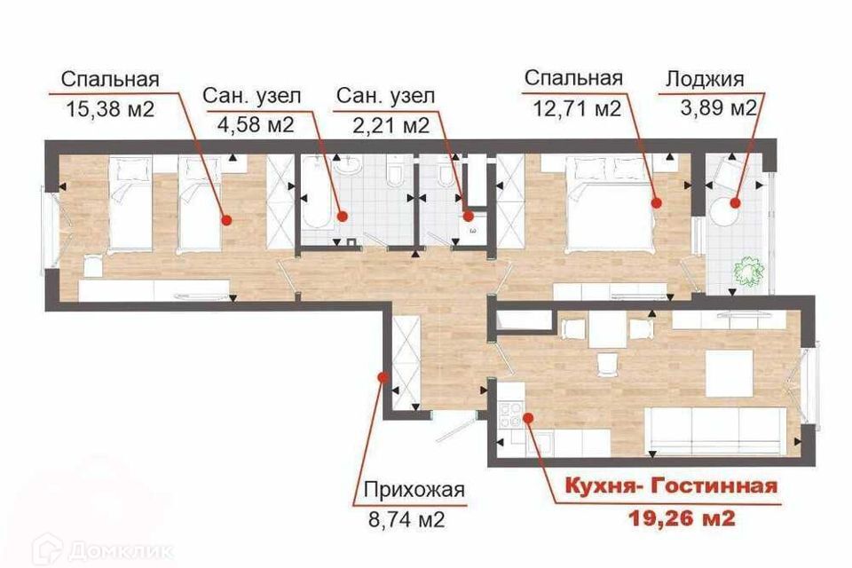 квартира р-н Анапский г Анапа ш Супсехское 39/11 Анапа городской округ фото 5