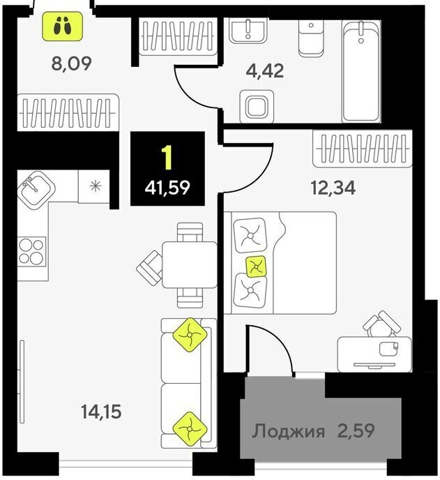 квартира г Тюмень ЖК «Мотивы» Калининский административный округ фото 1