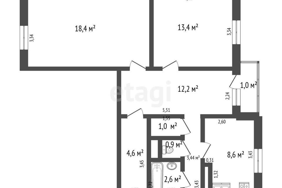 квартира г Калининград ул У.Громовой 105 Калининград городской округ фото 8