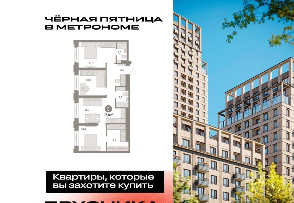 квартира г Москва метро Бульвар Рокоссовского ул Тагильская 6/1 Квартал «Метроном» муниципальный округ Метрогородок фото 1