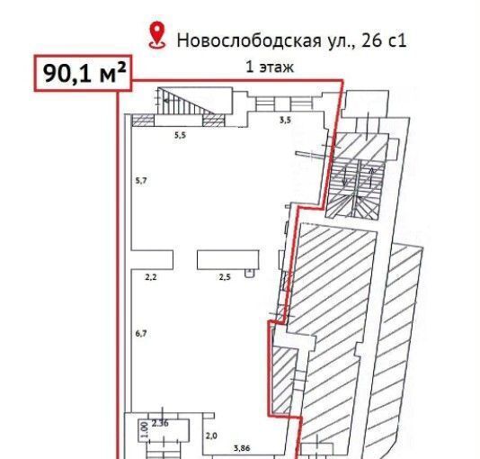 офис г Москва метро Менделеевская ул Новослободская 26с/1 муниципальный округ Тверской фото 3