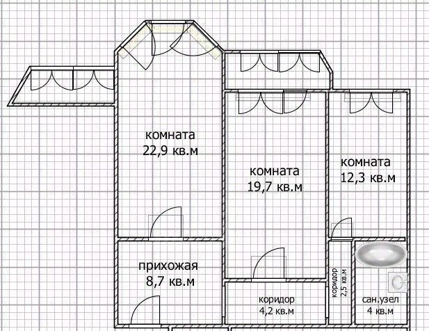 квартира г Оренбург р-н Центральный ул Комсомольская 124/1 фото 2