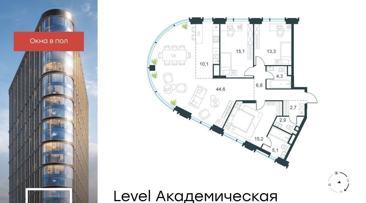 квартира г Москва метро Академическая ул Профсоюзная 2/22 муниципальный округ Академический фото 1