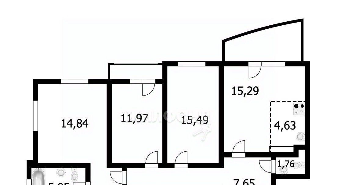 квартира г Новосибирск р-н Калининский Заельцовская ул Народная 9 фото 37