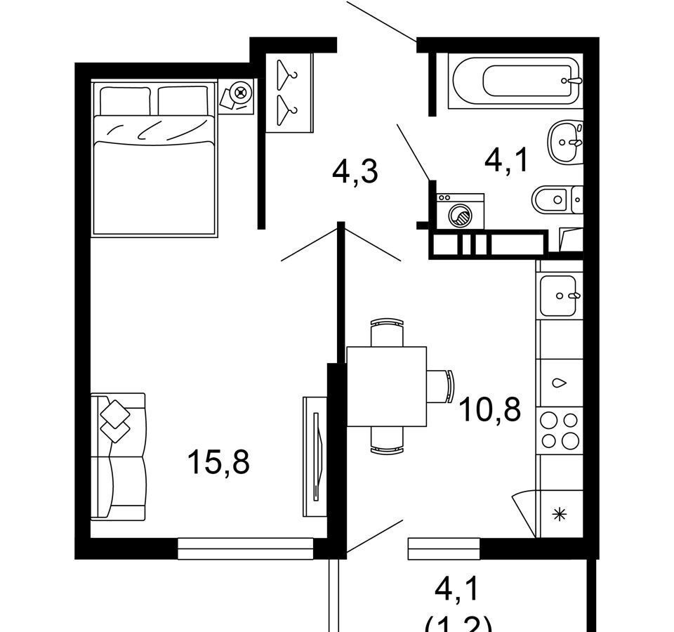 квартира г Сочи р-н Адлерский ул Искры 2 д. 66/10 фото 11