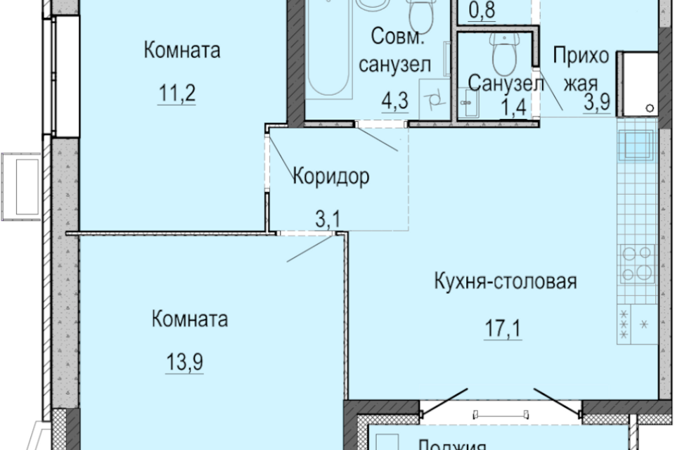 квартира г Ижевск городской округ Ижевск, Жилой комплекс Умные кварталы А 14 фото 1