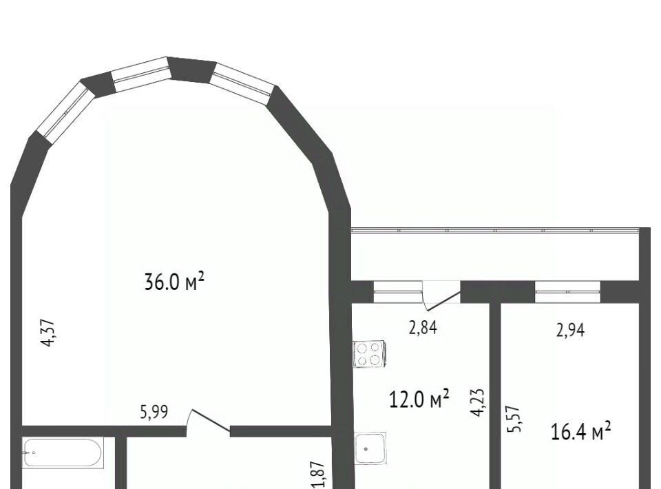 квартира г Тюмень р-н Центральный ул 50 лет Октября 3к/1 фото 1