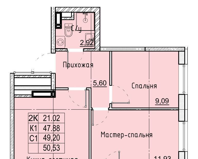 квартира г Ставрополь р-н Промышленный № 36 мкр, ЖК Фруктовый сад фото 1