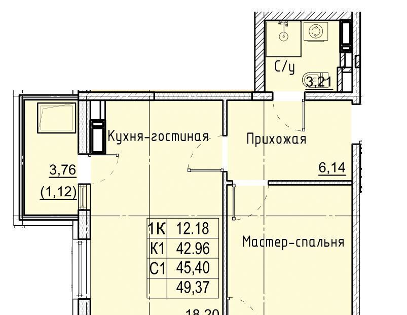 квартира г Ставрополь р-н Промышленный № 36 мкр, ЖК Фруктовый сад фото 1