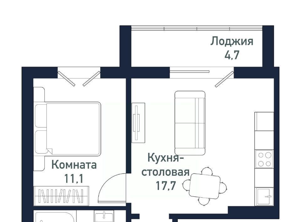 квартира р-н Сосновский п Западный Кременкульское с/пос, ул. Имени Младшего Сержанта Сухарева, 2 фото 1