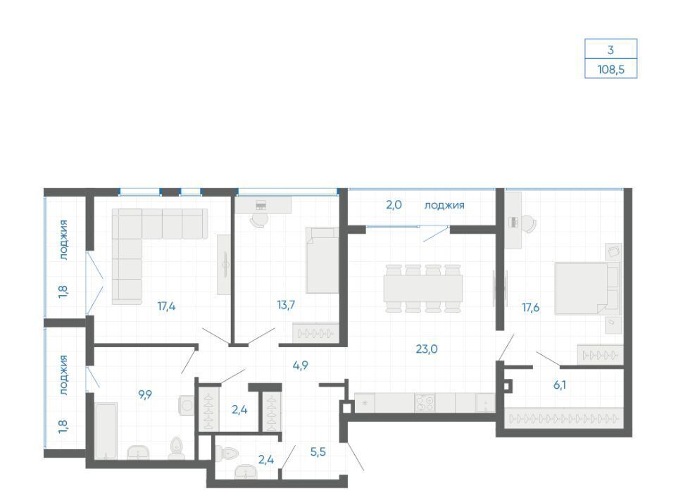 квартира г Екатеринбург Чкаловская 12-й кв-л, 6, Академический мкр фото 1
