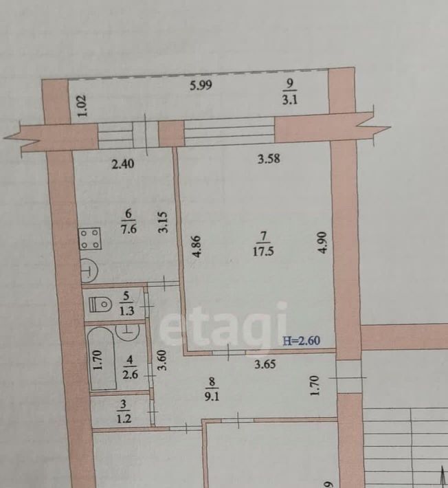 квартира р-н Ейский г Ейск ул Красная Ейское городское поселение фото 18