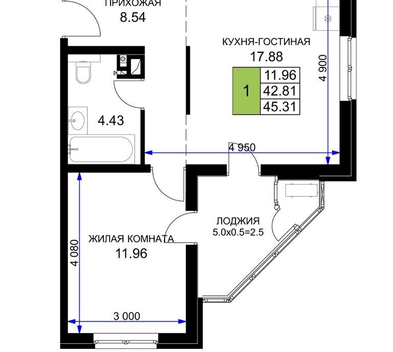 квартира г Краснодар р-н Прикубанский ЖК «Сегодня» фото 1