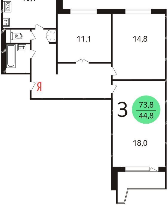 квартира г Москва метро Кантемировская ул Кантемировская 53к/1 фото 5