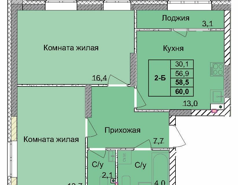 квартира г Нижний Новгород р-н Советский Нижний Новгород городской округ, Оранжерейная 1-я, 14а фото 1