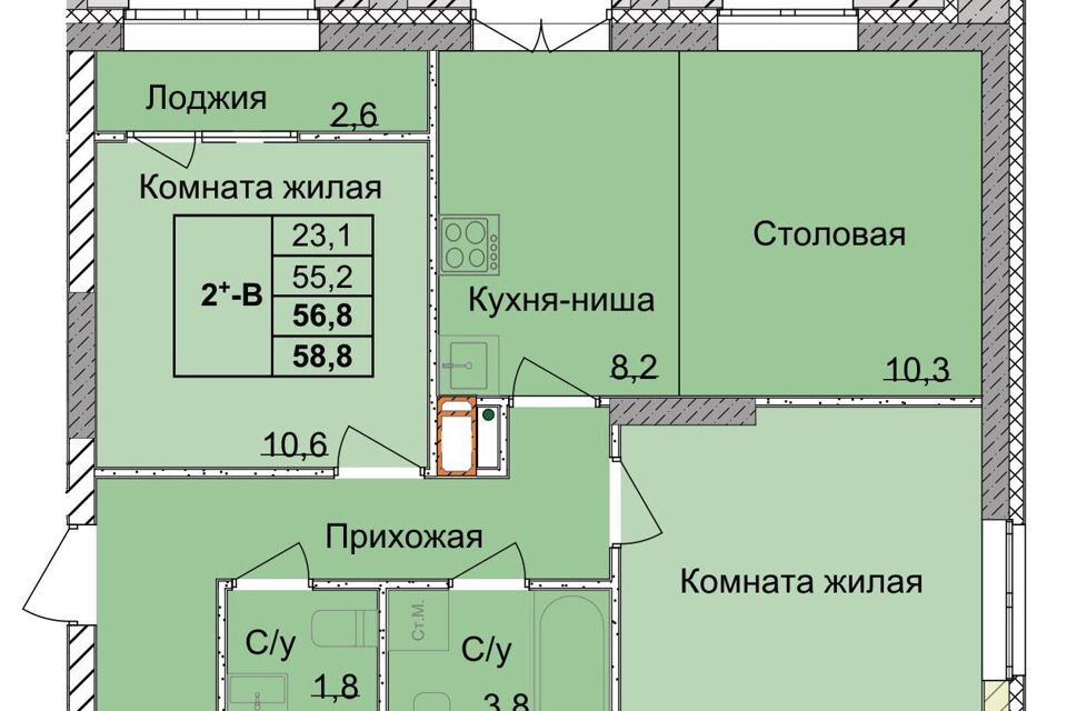 квартира г Нижний Новгород р-н Советский Нижний Новгород городской округ, Оранжерейная 1-я, 14а фото 1