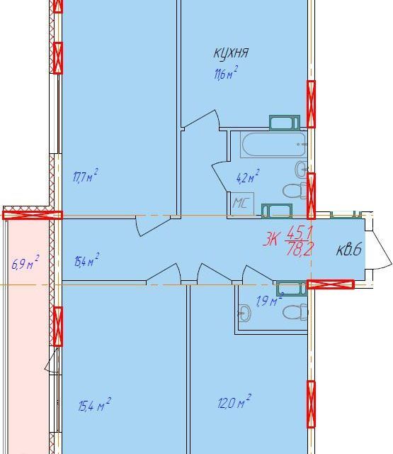 квартира г Бор ул Луначарского 216/1 Бор городской округ фото 1