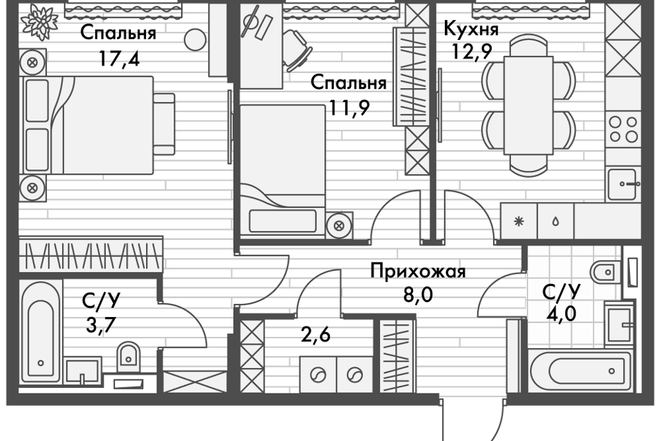 квартира г Казань р-н Приволжский ул Даурская 16 Казань городской округ фото 1