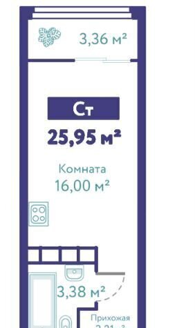 квартира г Тюмень р-н Ленинский ул Павла Никольского 10 корп. 1, блок-секция 1 фото 20