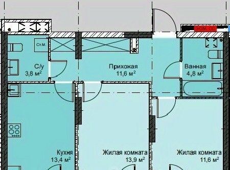 квартира г Владивосток р-н Первореченский БАМ ЖК «Футурист» фото 1