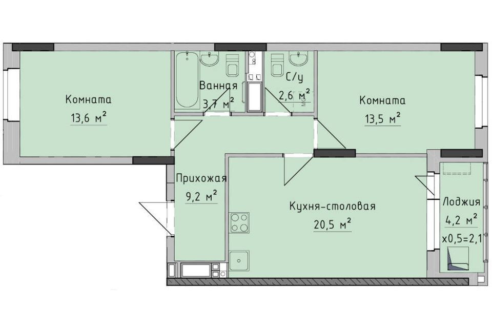 квартира г Ижевск р-н Октябрьский Север Ижевск городской округ, Жилой комплекс Холмогоровский фото 1