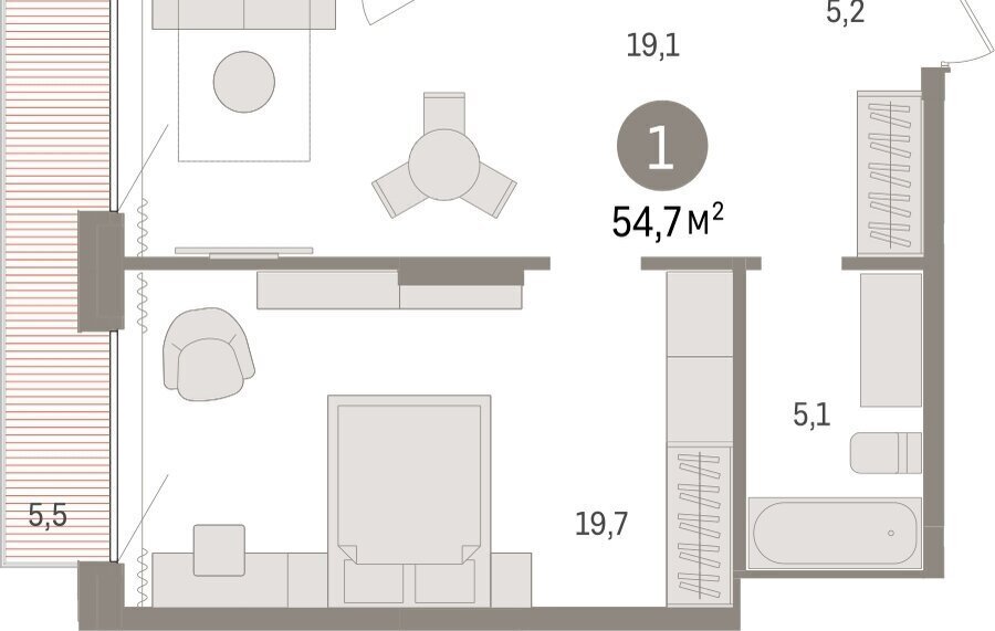 квартира г Тюмень ул Краснооктябрьская 4к/3 фото 2