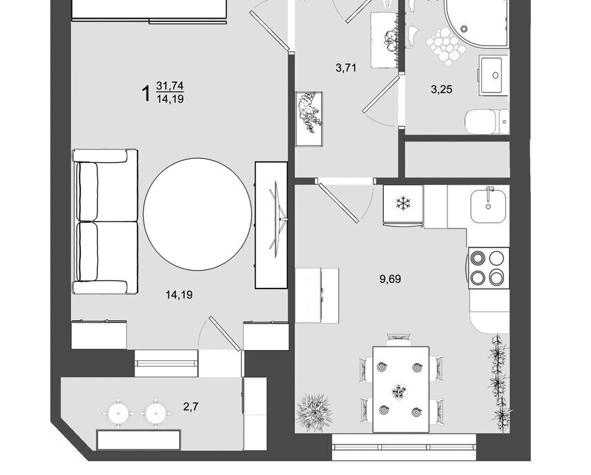 квартира г Клин п Майданово 4к 2 фото 1