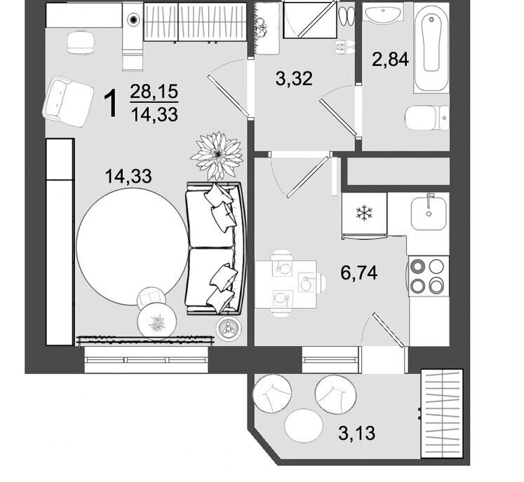 квартира г Клин п Майданово 4к 2 фото 1