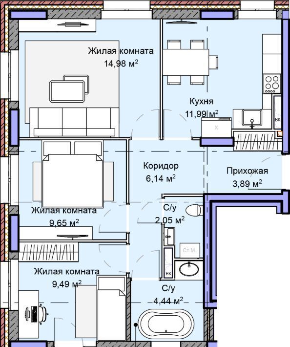 квартира г Киров р-н Ленинский ул Дерендяева 75/2 фото 1