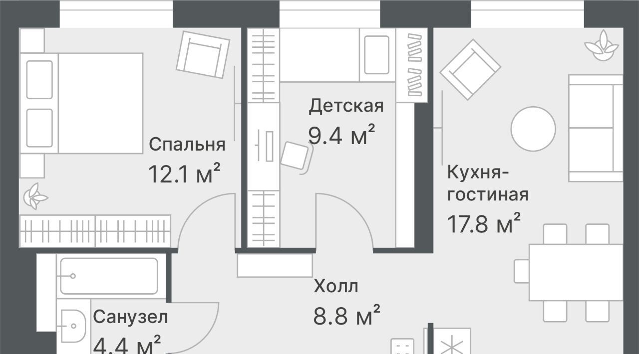 квартира г Тюмень р-н Калининский ул Кремлевская 95 фото 1