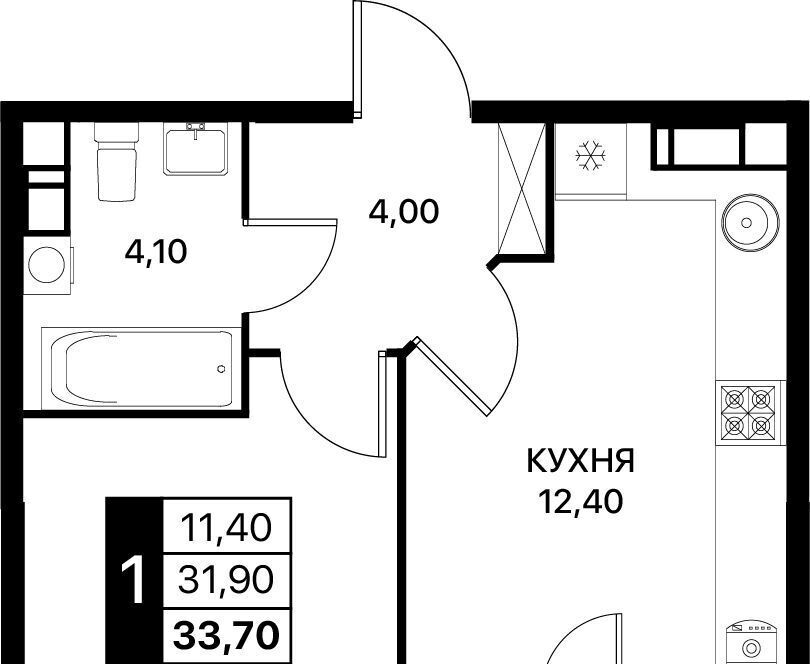 квартира г Ростов-на-Дону р-н Первомайский ЖК «Сияние Квартал на Шолохова» фото 1